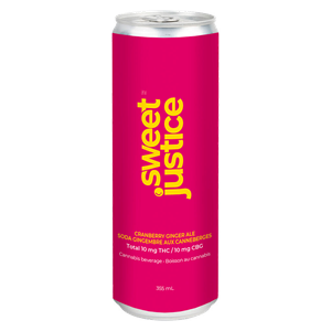 Sweet Justice - Cranberry Ginger Ale 10 THC + 10 CBG - 355ml
